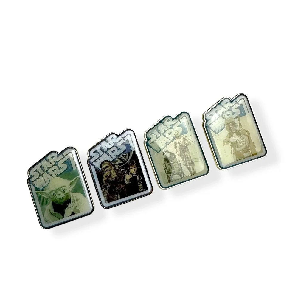 Disney Star Wars 4 Pin Lot Mystery Collection Yoda R2D2 C-3PO Han Solo Boba Fett